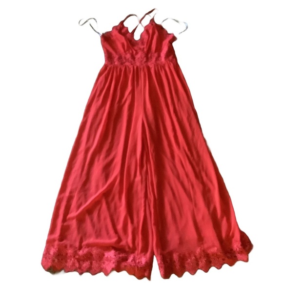 Lulus Sunny Days Dream Red Lace Jumpsuit Size Medium - Picture 3 of 10